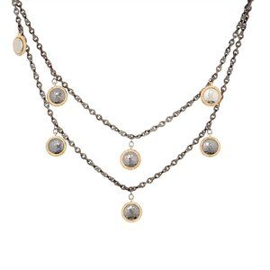 LOGO Links by Lori Goldstein Coin Station Necklace. 35"